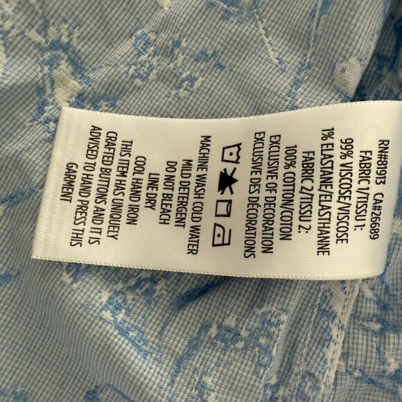 Robert Graham Limited Edition light blue patterned button down size L - Picture 8 of 9